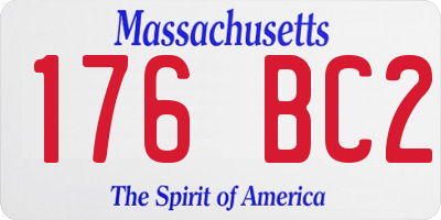 MA license plate 176BC2