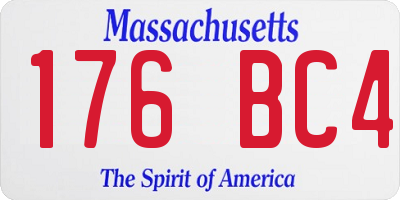 MA license plate 176BC4