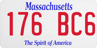 MA license plate 176BC6