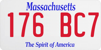 MA license plate 176BC7