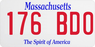 MA license plate 176BD0