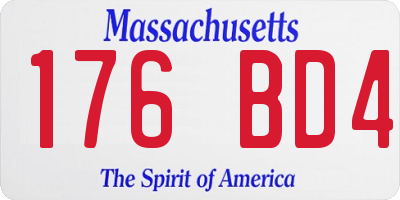 MA license plate 176BD4