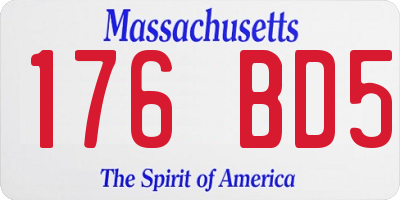 MA license plate 176BD5