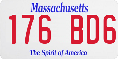 MA license plate 176BD6