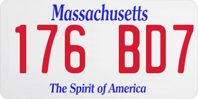 MA license plate 176BD7