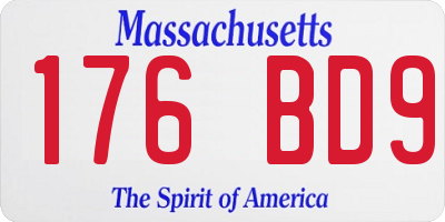 MA license plate 176BD9