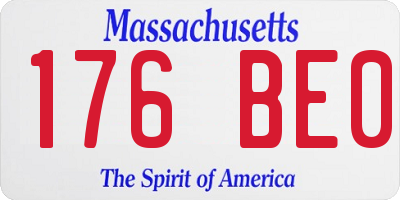 MA license plate 176BE0