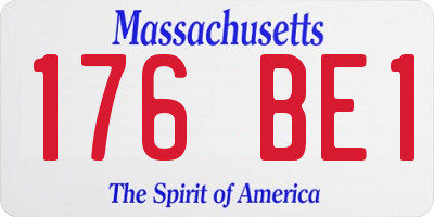 MA license plate 176BE1