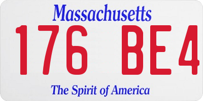 MA license plate 176BE4