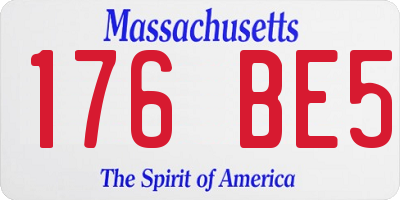 MA license plate 176BE5