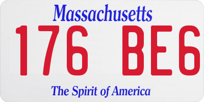 MA license plate 176BE6