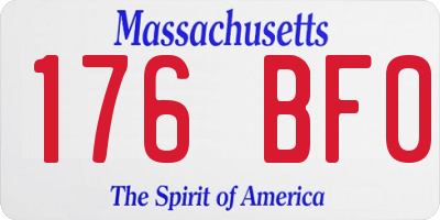 MA license plate 176BF0