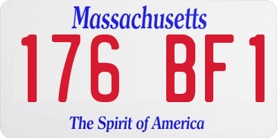 MA license plate 176BF1