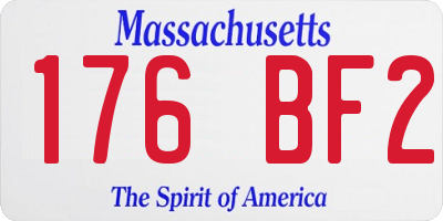 MA license plate 176BF2