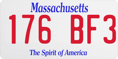 MA license plate 176BF3