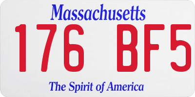 MA license plate 176BF5