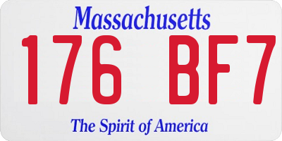 MA license plate 176BF7