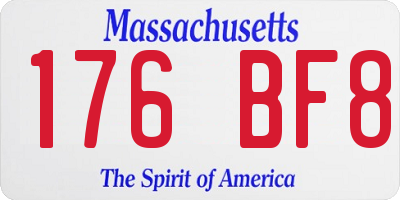 MA license plate 176BF8