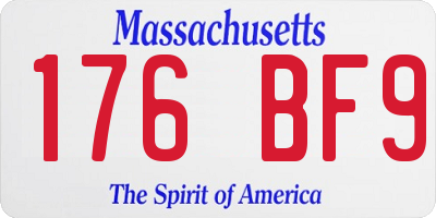 MA license plate 176BF9