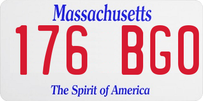 MA license plate 176BG0