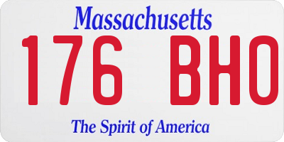 MA license plate 176BH0