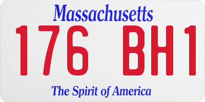 MA license plate 176BH1