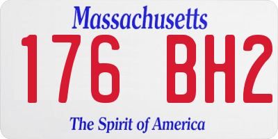 MA license plate 176BH2