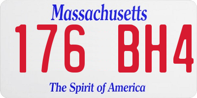 MA license plate 176BH4