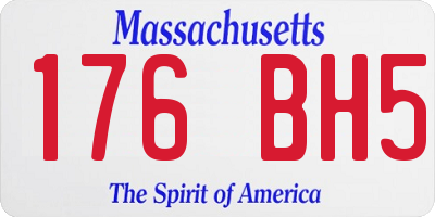 MA license plate 176BH5
