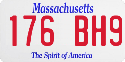 MA license plate 176BH9