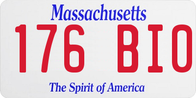 MA license plate 176BI0