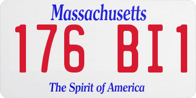 MA license plate 176BI1