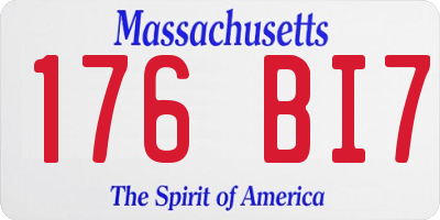 MA license plate 176BI7