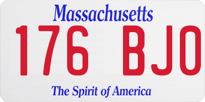 MA license plate 176BJ0