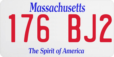 MA license plate 176BJ2