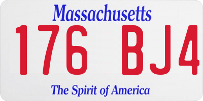 MA license plate 176BJ4