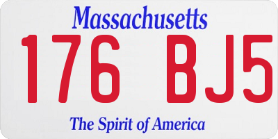 MA license plate 176BJ5