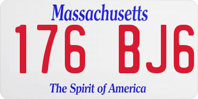 MA license plate 176BJ6