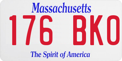 MA license plate 176BK0