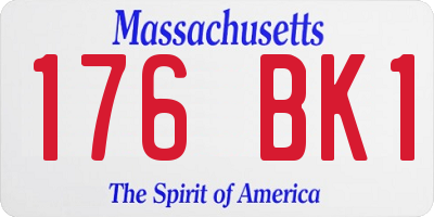 MA license plate 176BK1