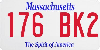 MA license plate 176BK2