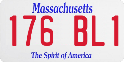 MA license plate 176BL1