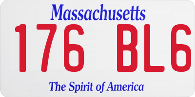 MA license plate 176BL6