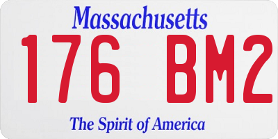 MA license plate 176BM2