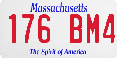 MA license plate 176BM4