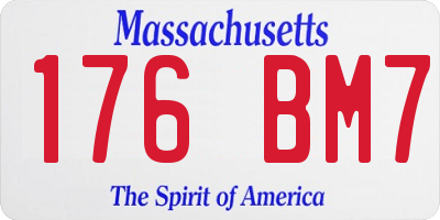 MA license plate 176BM7