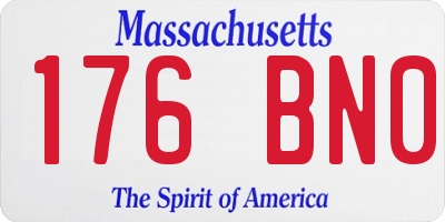 MA license plate 176BN0