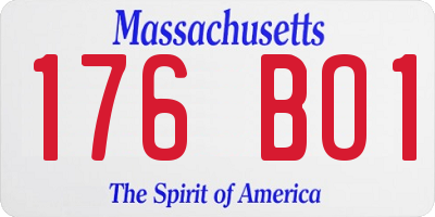 MA license plate 176BO1