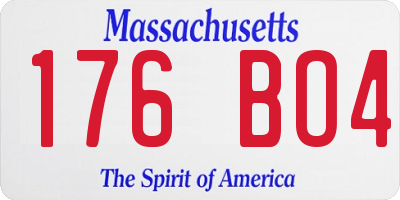 MA license plate 176BO4