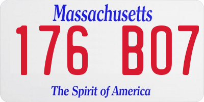MA license plate 176BO7